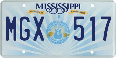 MS license plate MGX517