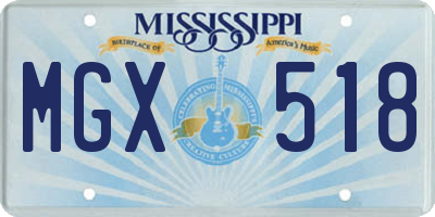 MS license plate MGX518