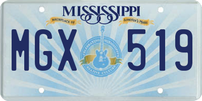 MS license plate MGX519