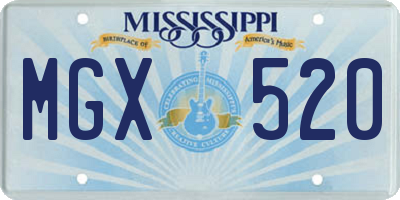 MS license plate MGX520