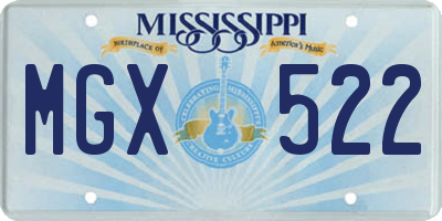 MS license plate MGX522