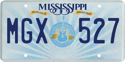 MS license plate MGX527