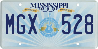 MS license plate MGX528