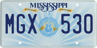 MS license plate MGX530