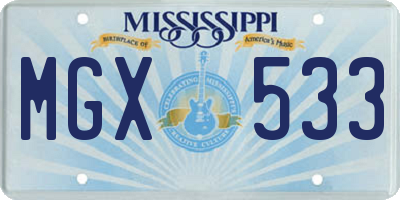 MS license plate MGX533