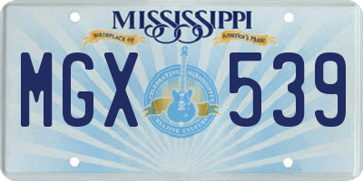MS license plate MGX539