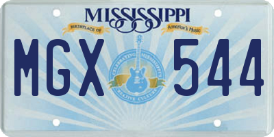 MS license plate MGX544
