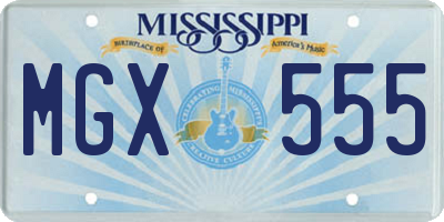 MS license plate MGX555