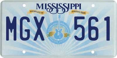 MS license plate MGX561