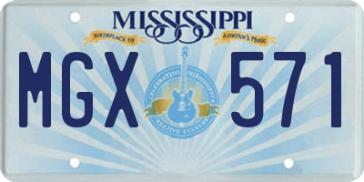 MS license plate MGX571