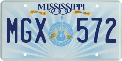 MS license plate MGX572