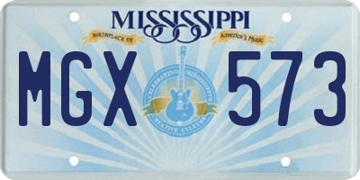 MS license plate MGX573