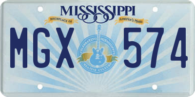 MS license plate MGX574