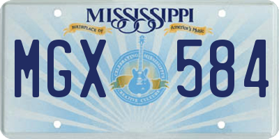 MS license plate MGX584