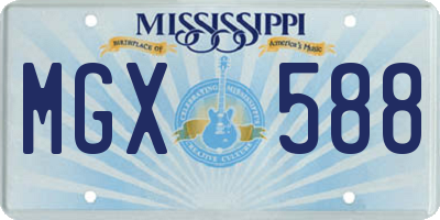 MS license plate MGX588