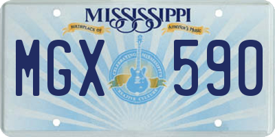 MS license plate MGX590