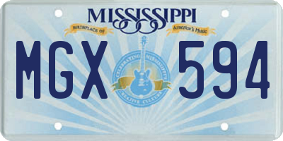 MS license plate MGX594