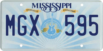 MS license plate MGX595