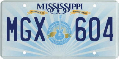MS license plate MGX604
