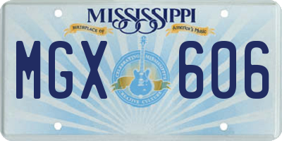 MS license plate MGX606
