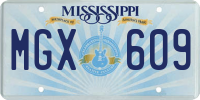 MS license plate MGX609