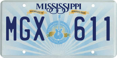 MS license plate MGX611