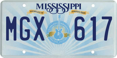 MS license plate MGX617