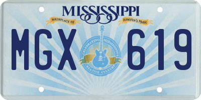 MS license plate MGX619