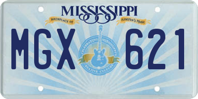 MS license plate MGX621
