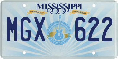 MS license plate MGX622