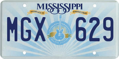 MS license plate MGX629