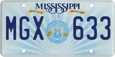 MS license plate MGX633