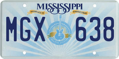 MS license plate MGX638