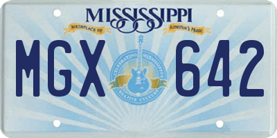 MS license plate MGX642