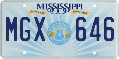 MS license plate MGX646
