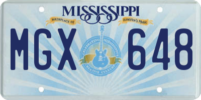 MS license plate MGX648