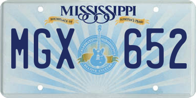 MS license plate MGX652