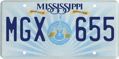 MS license plate MGX655