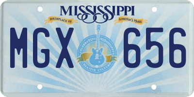 MS license plate MGX656