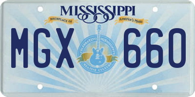 MS license plate MGX660