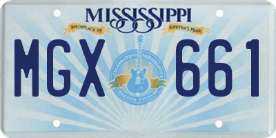 MS license plate MGX661