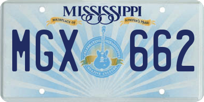 MS license plate MGX662