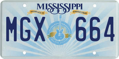 MS license plate MGX664