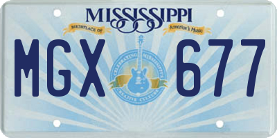 MS license plate MGX677