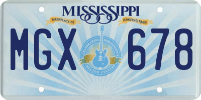 MS license plate MGX678
