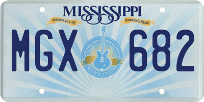 MS license plate MGX682