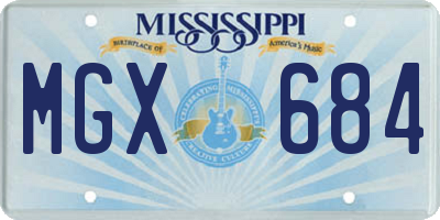 MS license plate MGX684