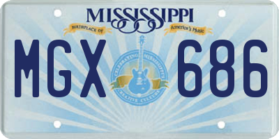 MS license plate MGX686