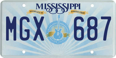 MS license plate MGX687