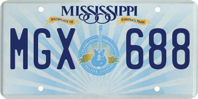 MS license plate MGX688